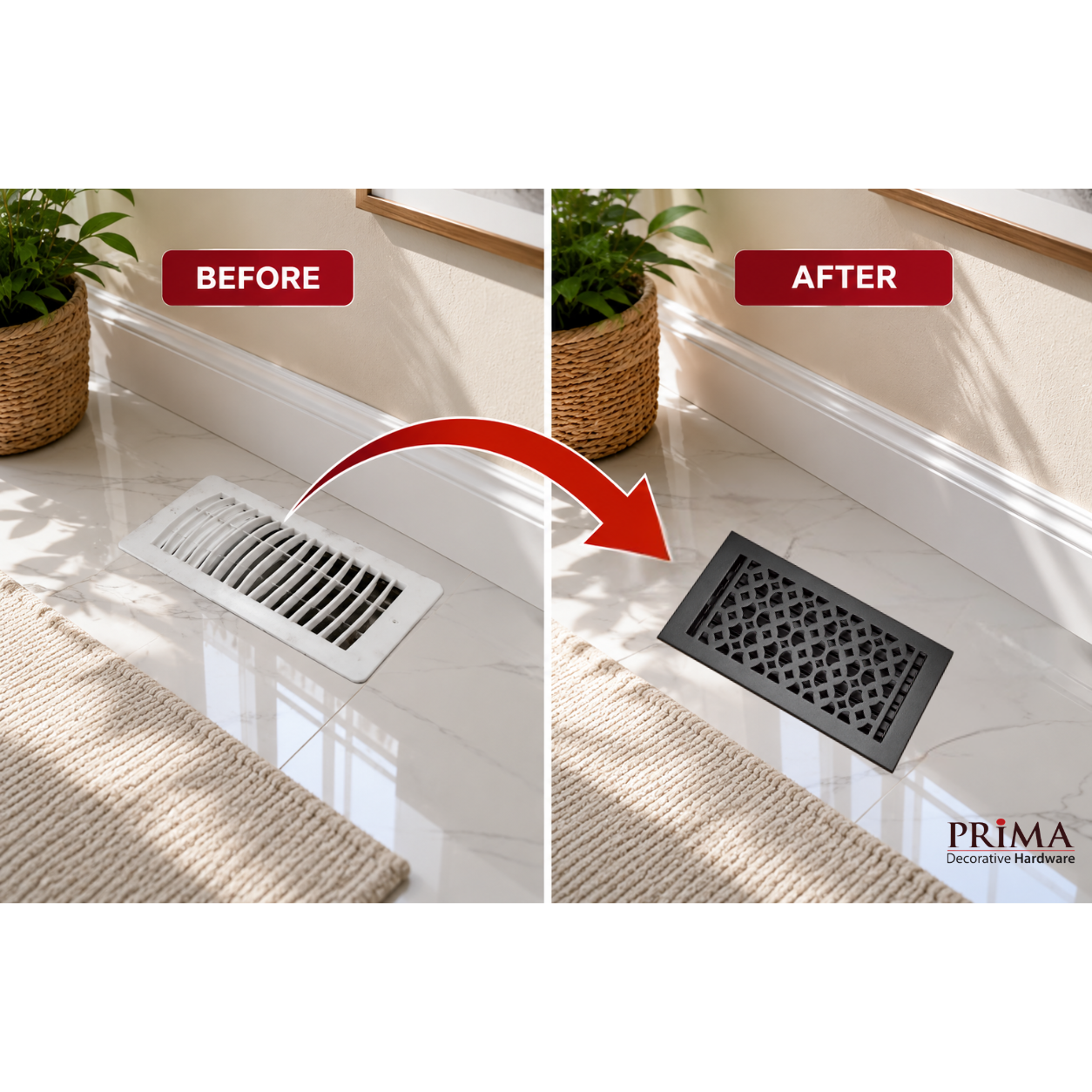 Before and After of Floor registers 