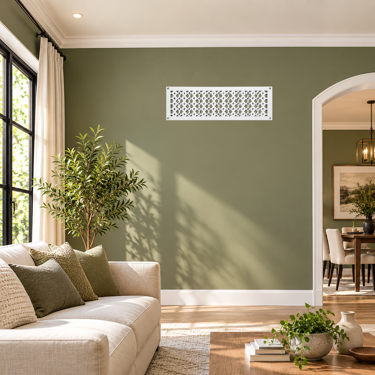 6" x 22" Air Return Grille Cast Iron | VR100 Tudor Mushroom Design Vent Cover | Wall, Ceiling & Floor | HVAC Register