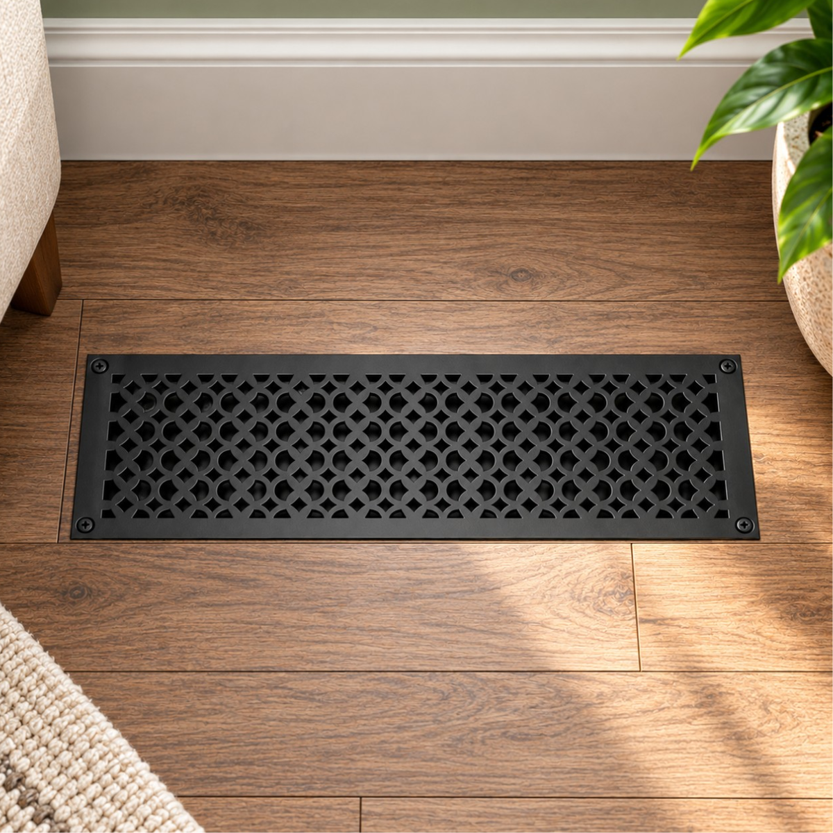 6" x 24" Air Return Grille Cast Aluminum | VR100 Tudor Mushroom Design Vent Cover | Wall, Ceiling & Floor | HVAC Register