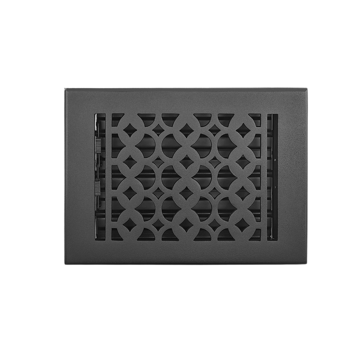 Cast Iron Floor Register 6" x 8” with Damper, Tudor Mushroom Design Vent Cover VR100