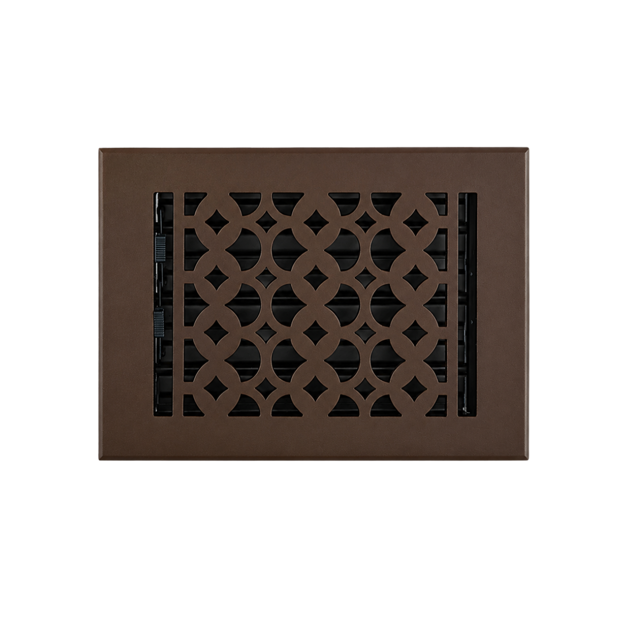 Cast Iron Floor Register 6" x 8” with Damper, Tudor Mushroom Design Vent Cover VR100