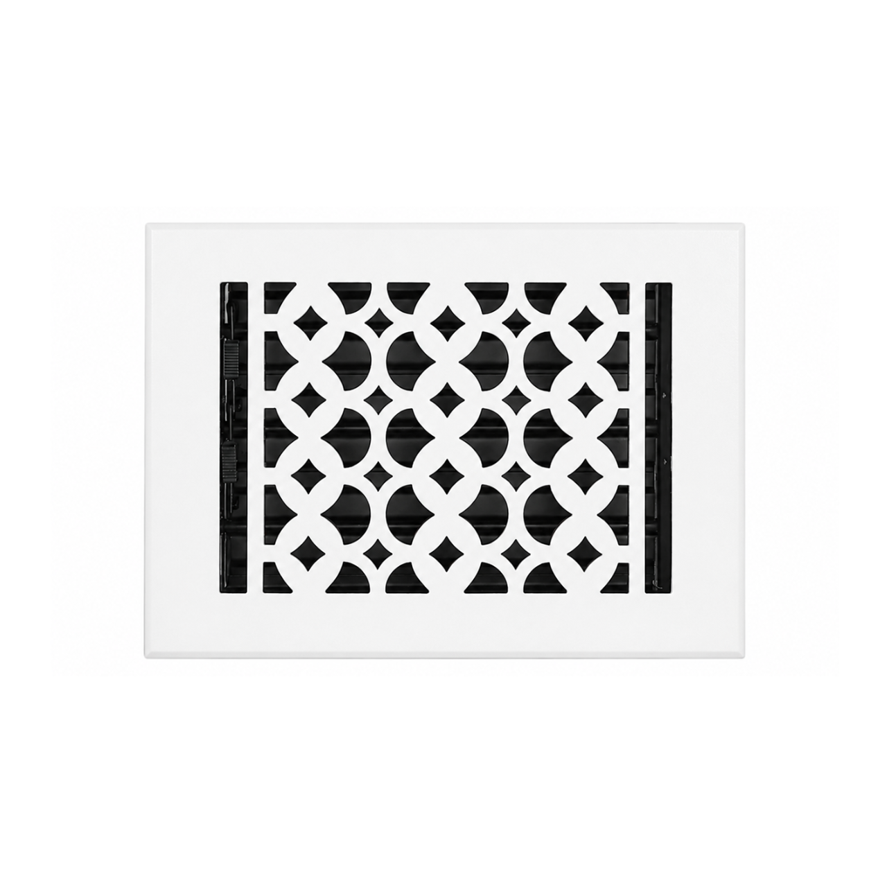 Cast Iron Floor Register 6" x 8” with Damper, Tudor Mushroom Design Vent Cover VR100