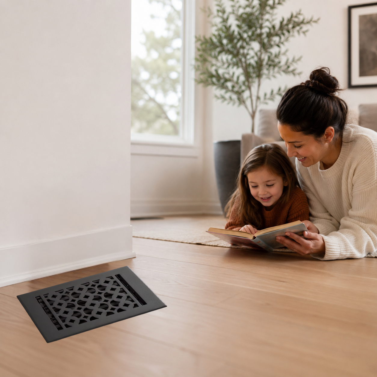 Black Floor Register installed in a home