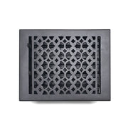 Floor Vent Cover / Register Size: 8” x 10” VR100 with Damper top faceplate outer size 9-1/4″ X 11-3/4″, thickness 5 mm, decorative handcrafted high-quality metal – cast aluminum powder coated Re-paintable for floors, walls, and ceilings