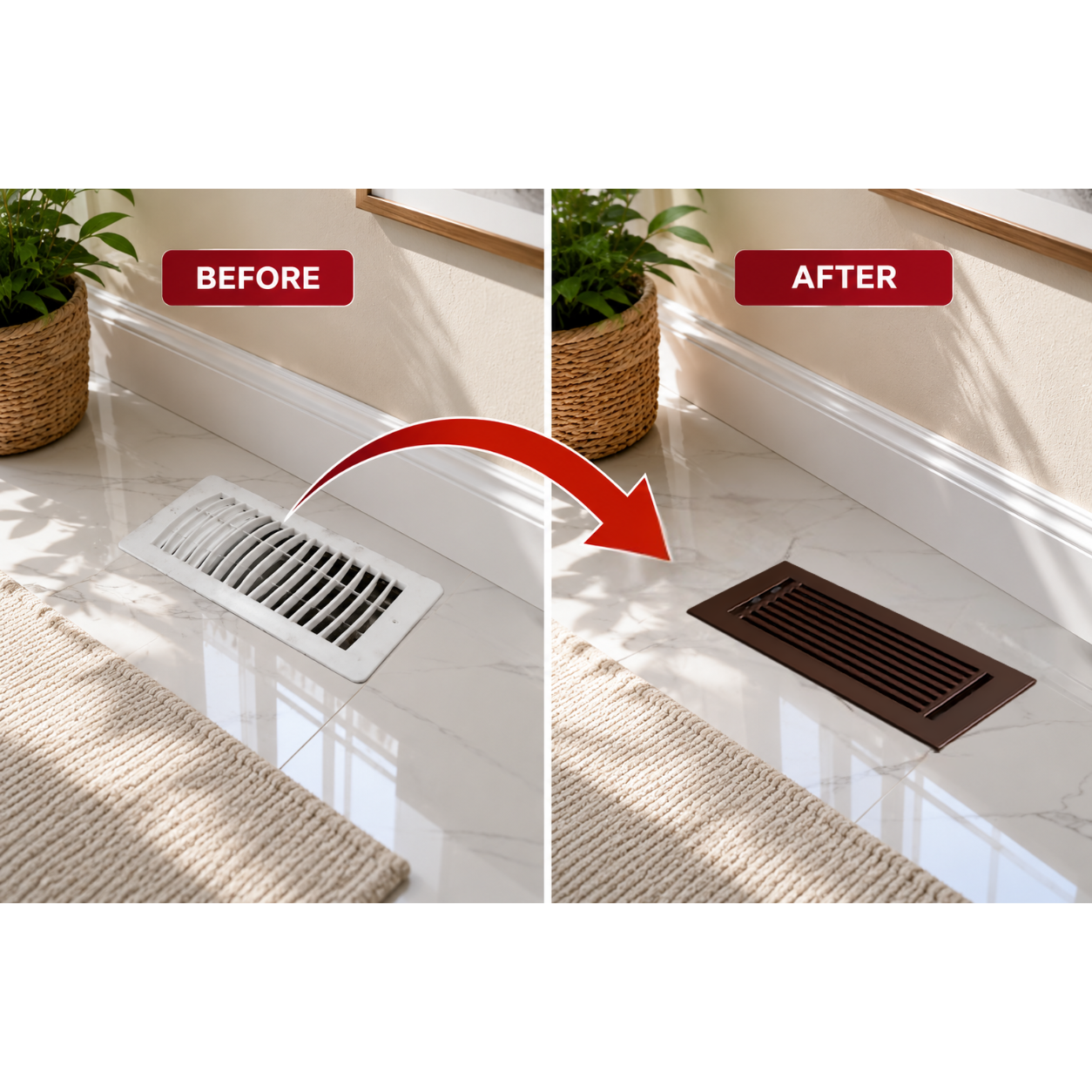 Floor Register Before and After 