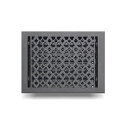 Floor Vent Cover / Register Size: 8” x 12” VR100 with Damper top faceplate outer size 9-1/4″ x 14″, thickness 5 mm, decorative handcrafted high-quality metal – cast aluminum powder coated Re-paintable for floors, walls, and ceilings