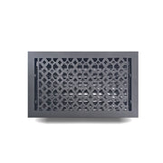 Floor Vent Cover / Register Size: 8” x 14” VR100 with Damper top faceplate outer size 9-1/4″ x 15-3/4″, thickness 5 mm, decorative handcrafted high-quality metal – cast aluminum powder coated Re-paintable for floors, walls, and ceilings