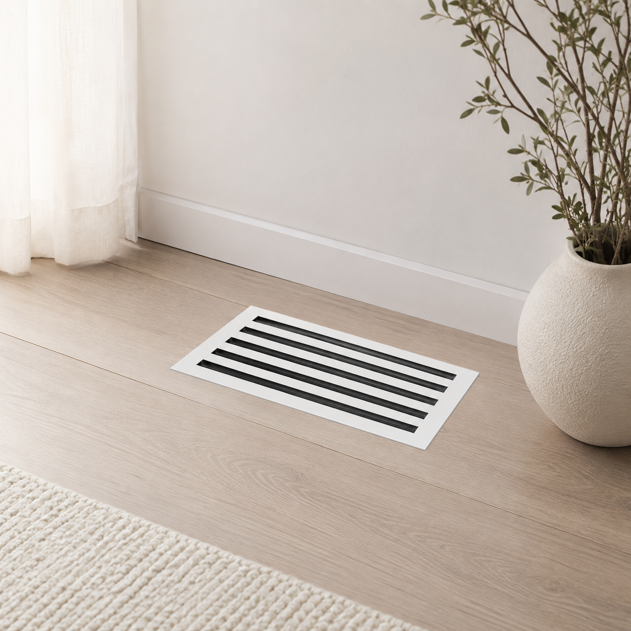 Black Floor register hero lifestyle in a home 
