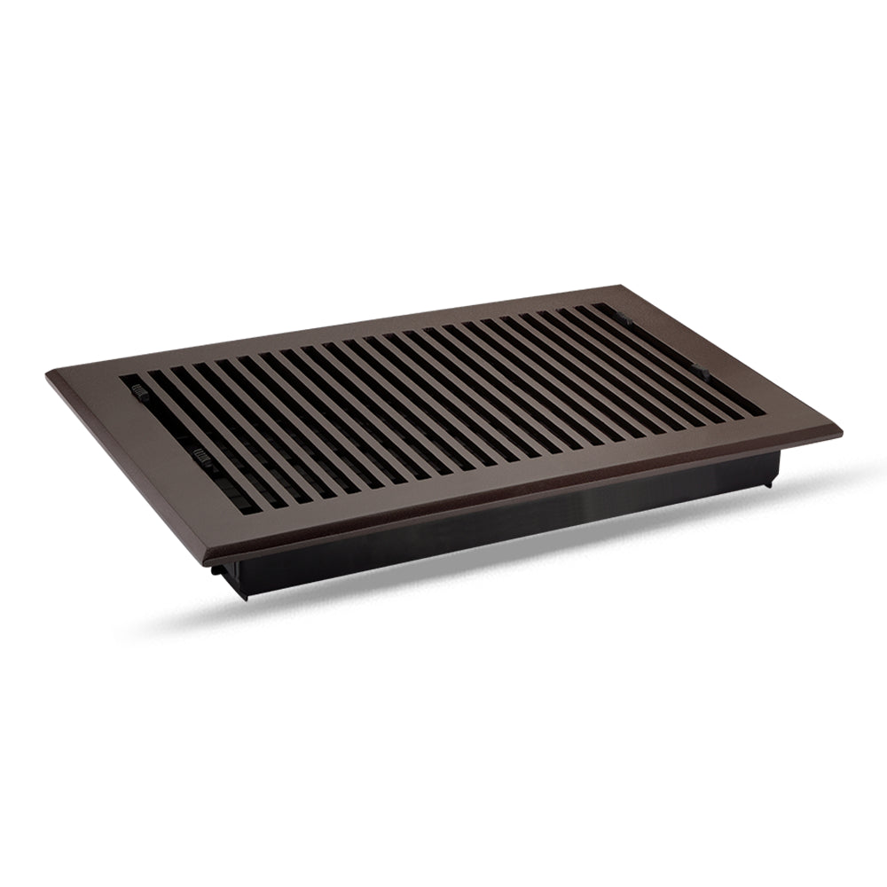 Floor Vent Cover / Register Size: 8” x 14” with Damper top faceplate outer size 10″ x 16″, thickness 5 mm, high-quality metal - cast aluminum powder coated Re-paintable for floors, walls, and ceilings - Modern and Contemporary Design (VR 102)