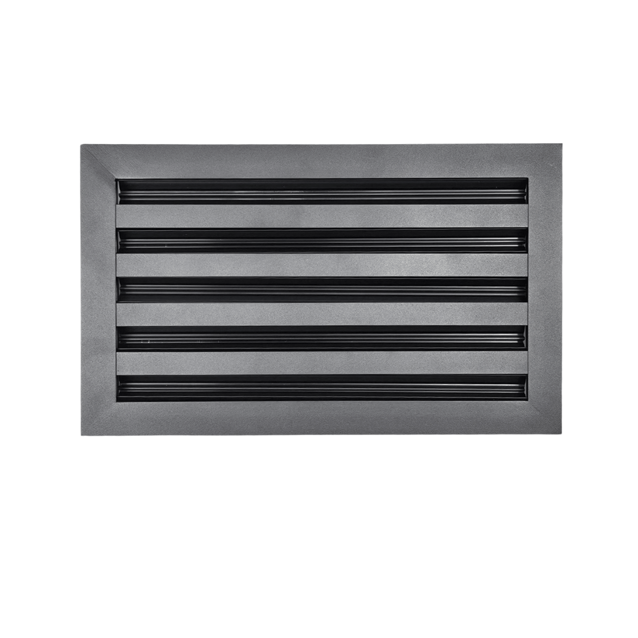 Black floor register with white background
