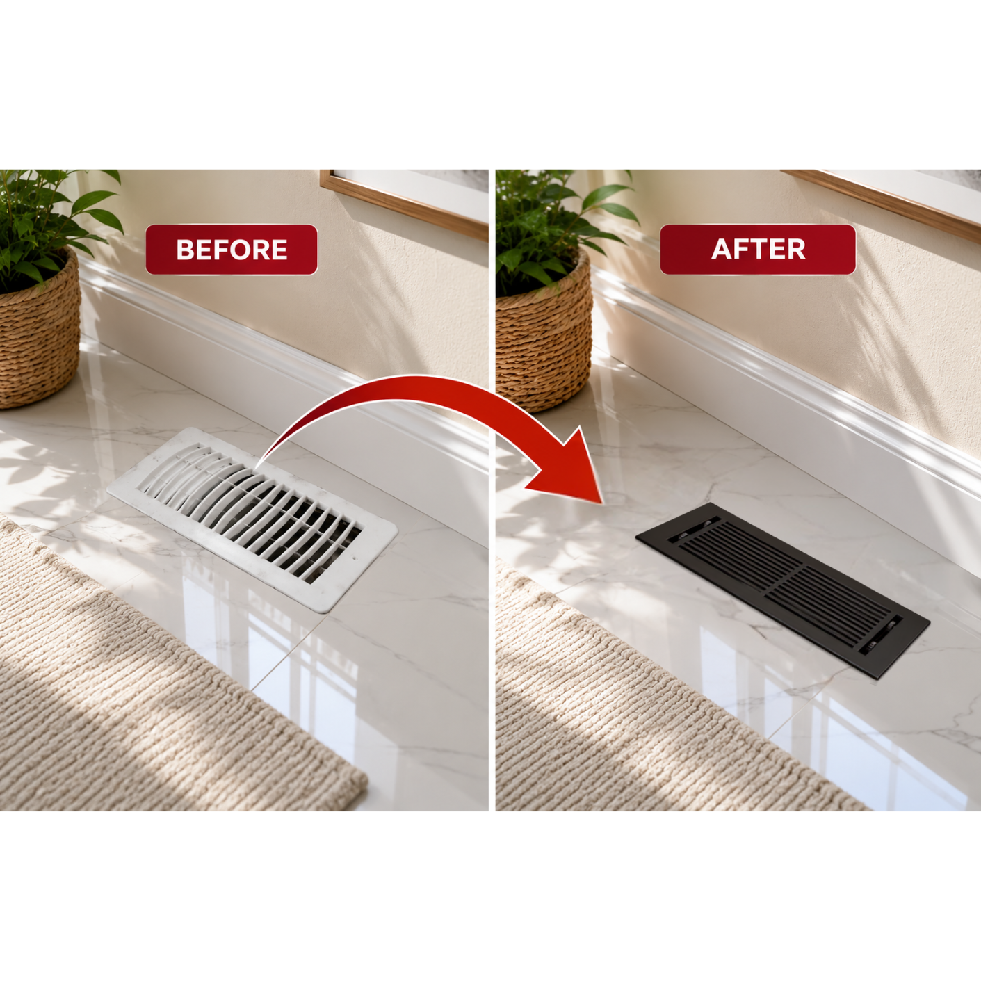 Before and After of Floor Register