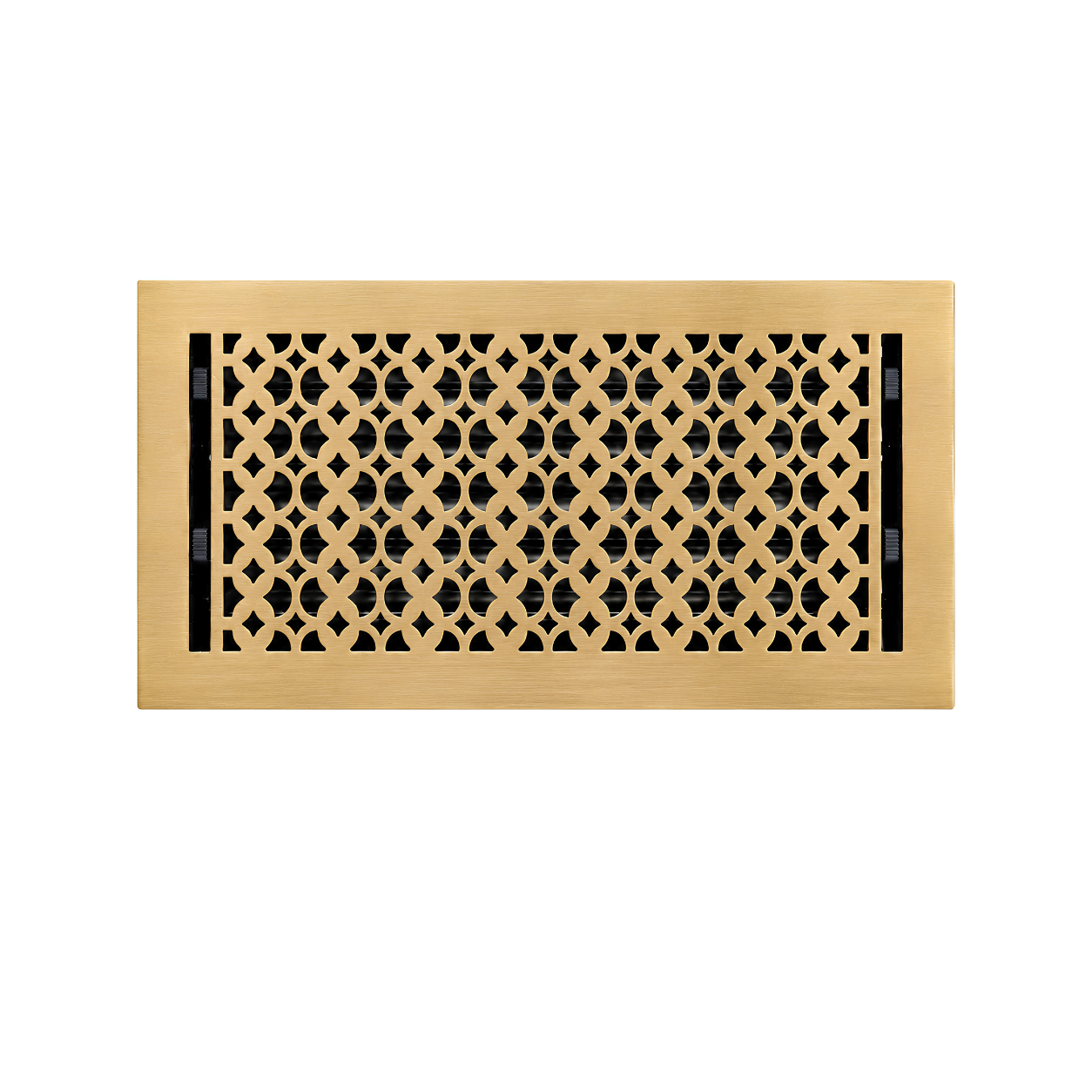 Floor register color brushed gold in a white background
