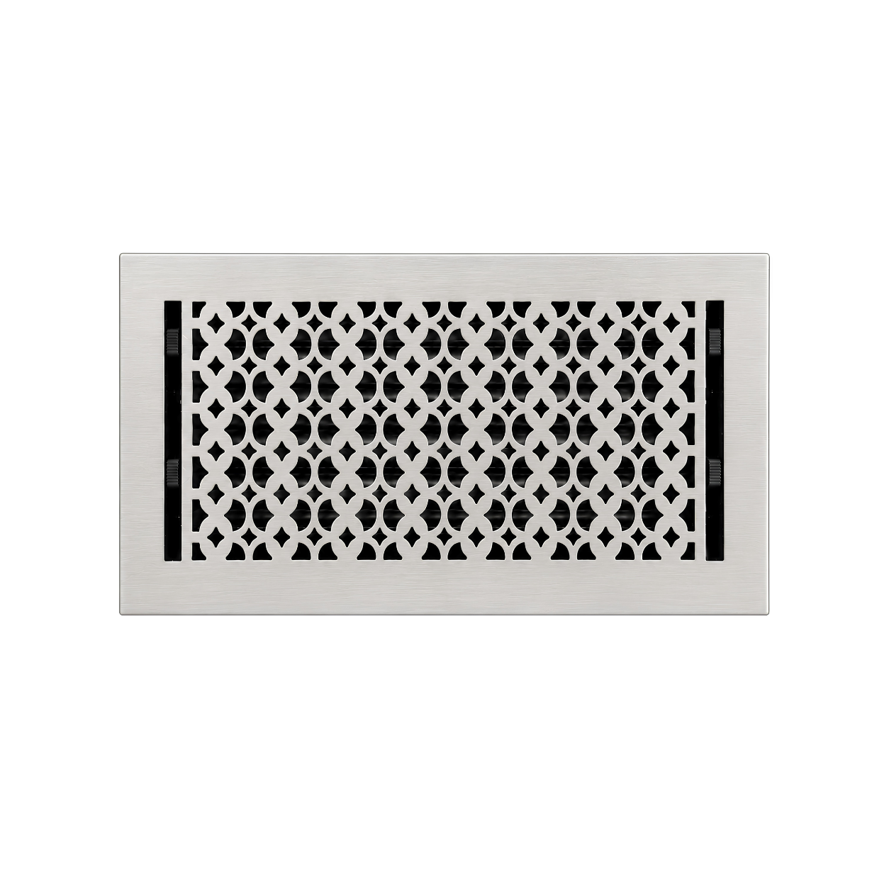 Floor register color satin nickel in a white background
