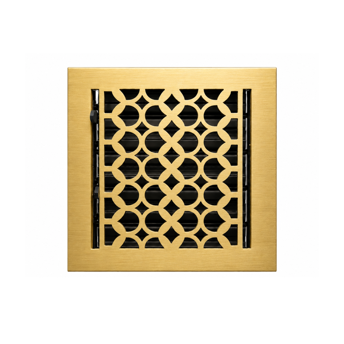 Floor register color brushed gold in a white background