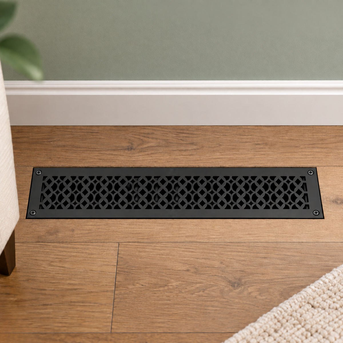 4" x 30" Air Return Grille Cast Aluminum | VR100 Tudor Mushroom Design Vent Cover | Wall, Ceiling & Floor | HVAC Register