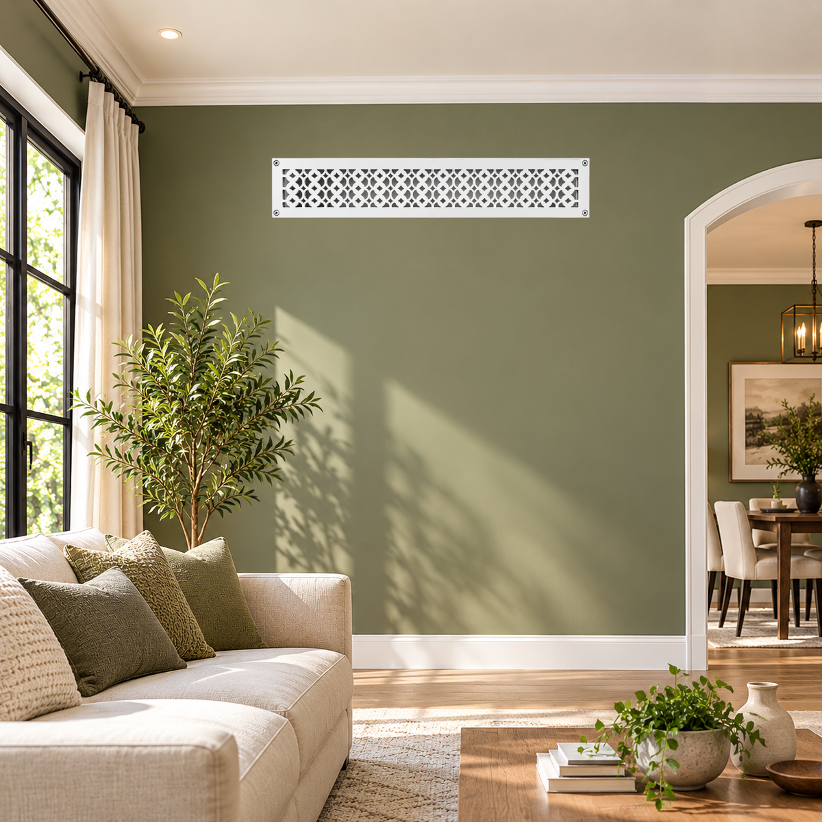 4" x 30" Air Return Grille Cast Aluminum | VR100 Tudor Mushroom Design Vent Cover | Wall, Ceiling & Floor | HVAC Register