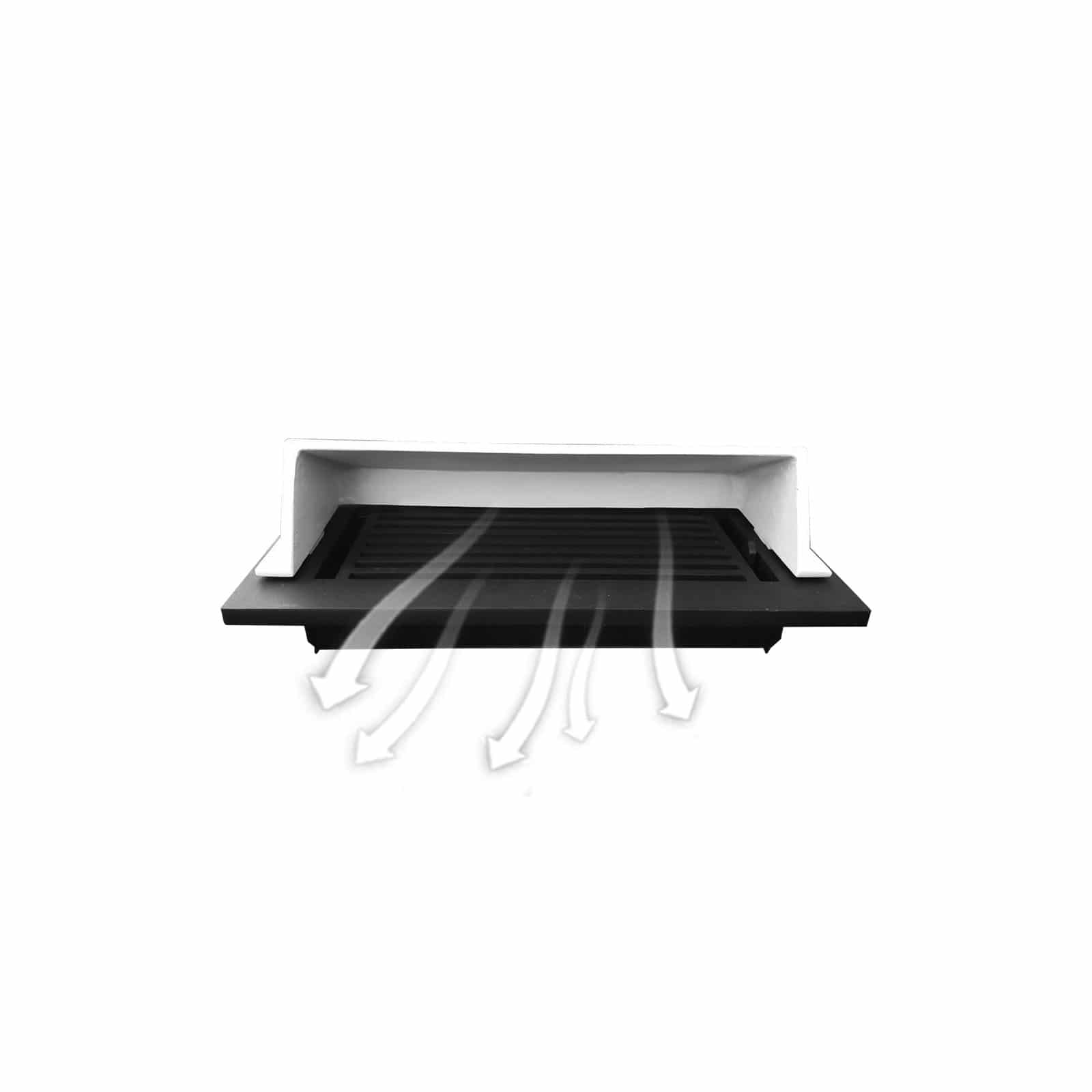 Metal Floor Vent Air Deflector 4″x10″ – Heavy-Duty Cast Aluminum HVAC Diverter Cover – Fits multiple standard 2″x10″, 3″x10″, 4″x10″, 6″x10″ Vent openings – Modern Design – Ideal for Use Under Furniture or Curtains, White Finish.