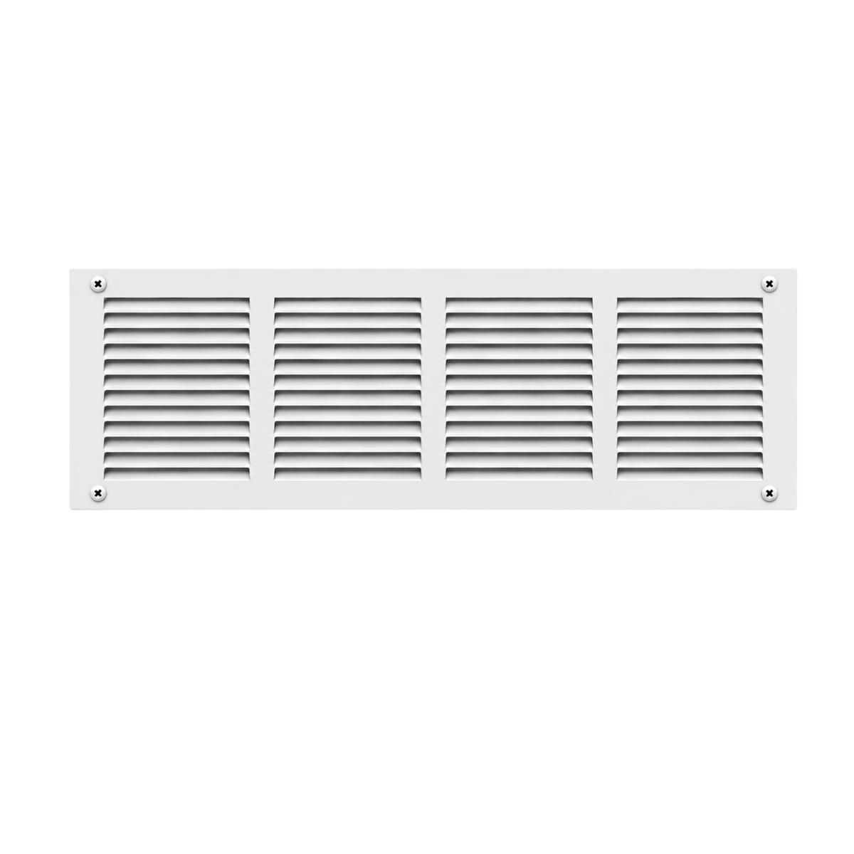16" x 6" white steel air return grille with horizontal slats for sidewall and ceiling HVAC vent.
