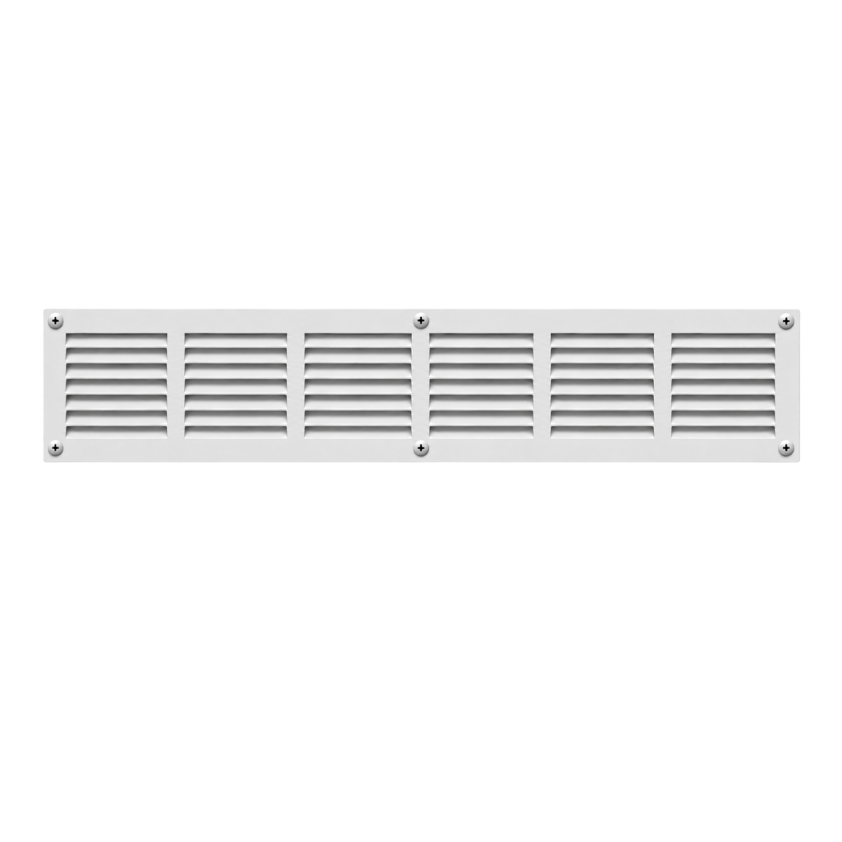 30" x 4" white steel air return grille with horizontal slats for sidewall and ceiling HVAC vent.

