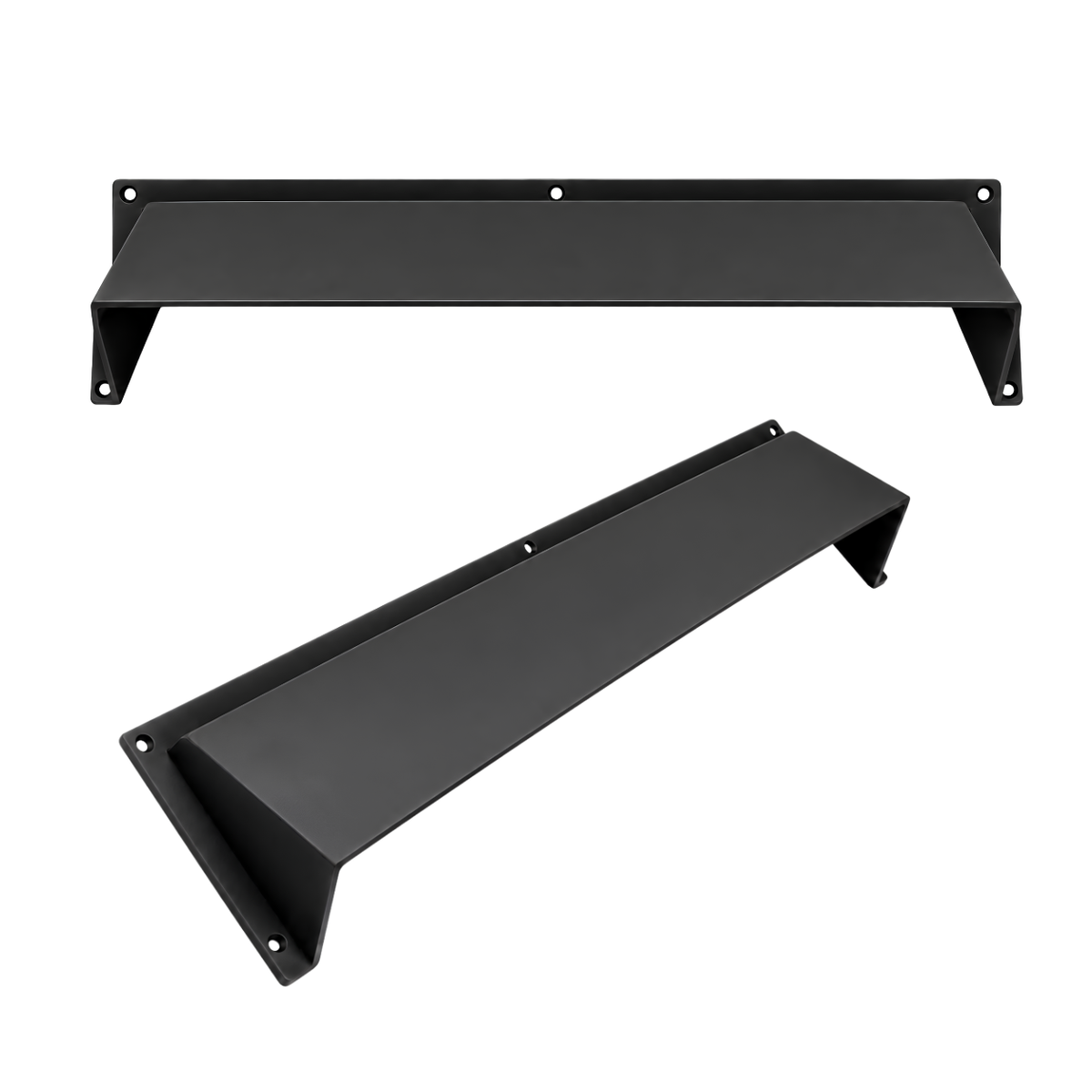 40" black finish cast aluminum air vent deflector hood for heat and airflow
