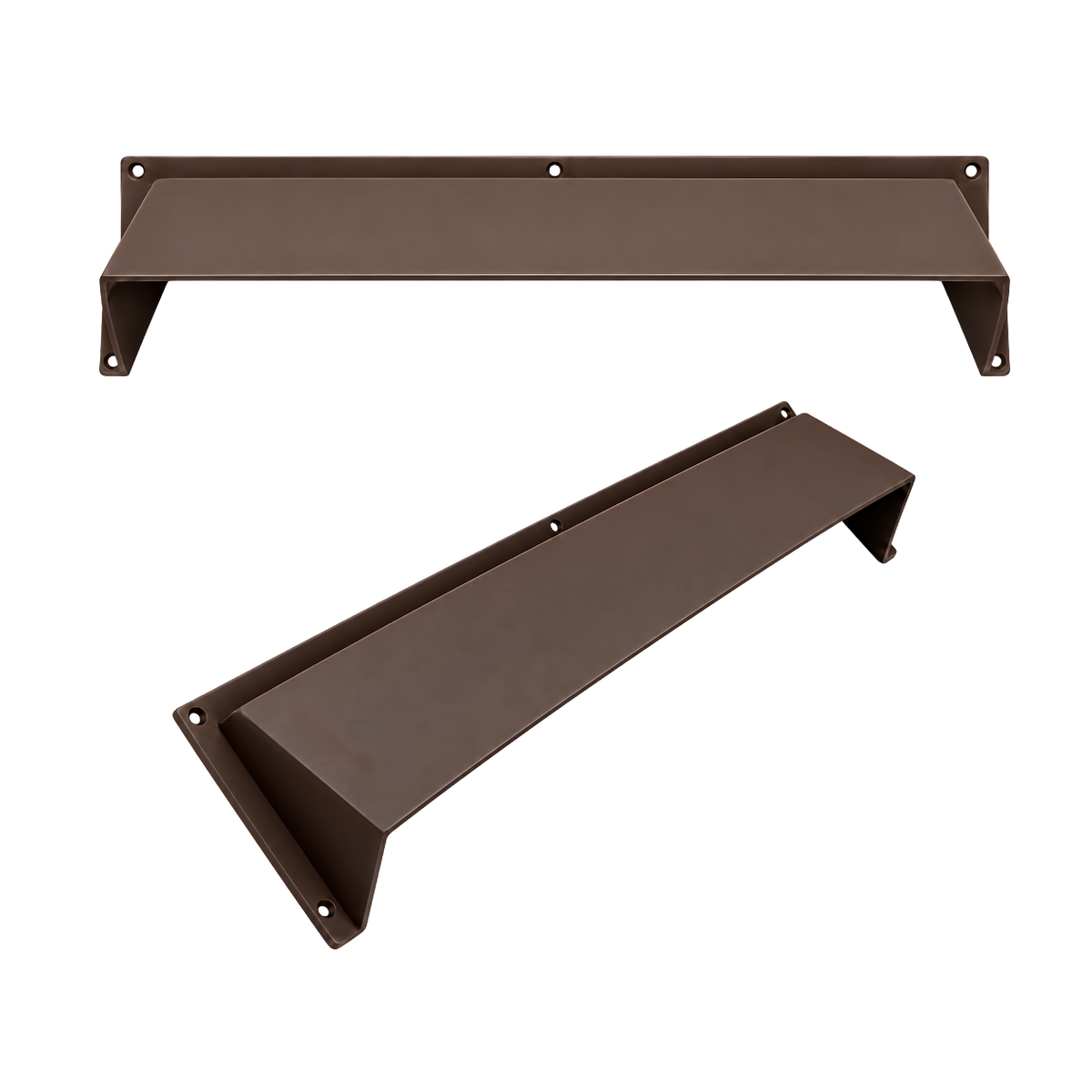 40" brown cast aluminum air vent deflector hood for heat and airflow
