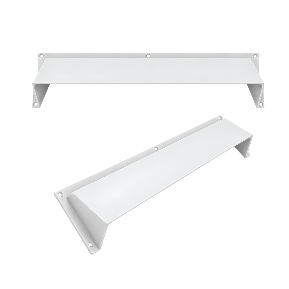 40" white cast aluminum air vent deflector hood for heat and airflow
