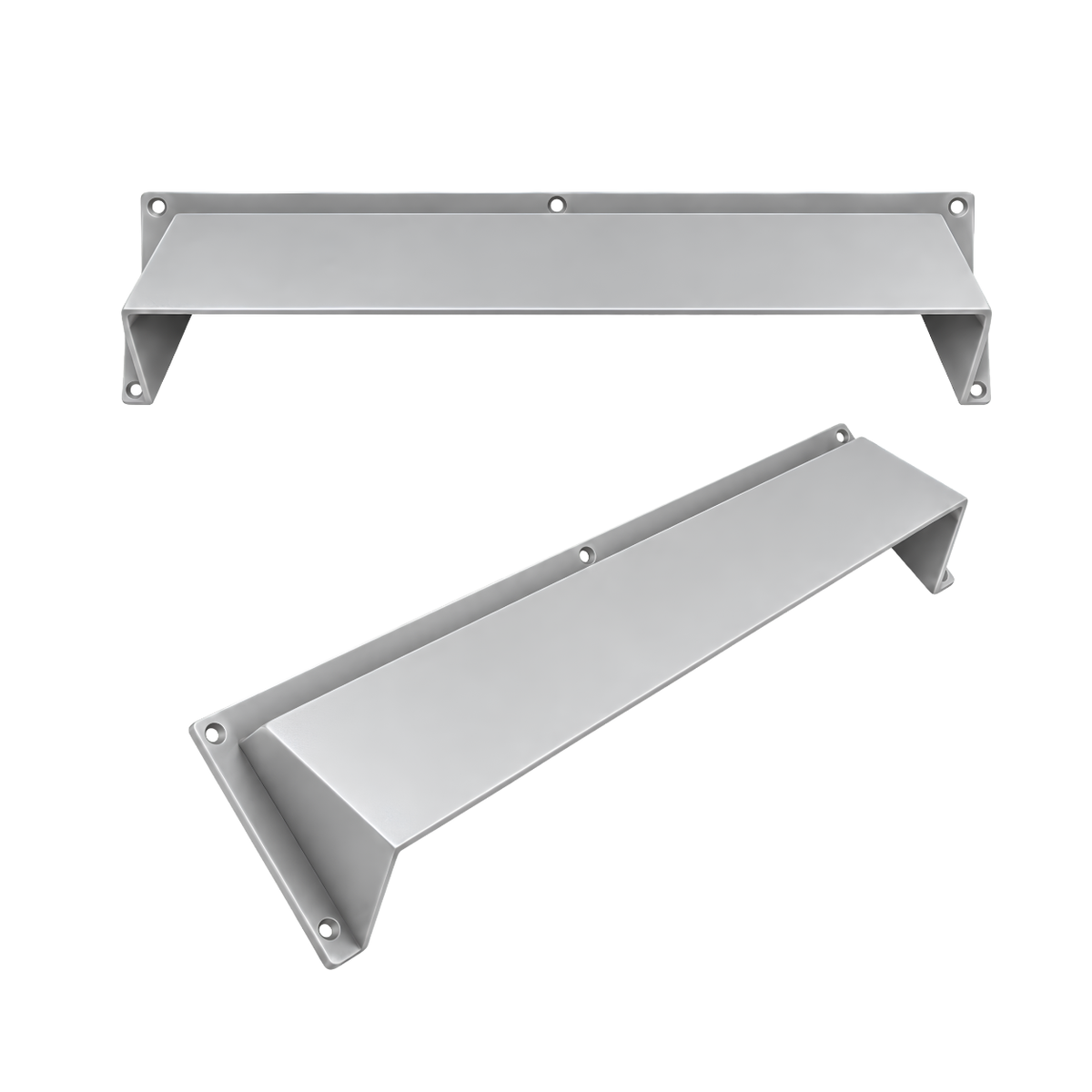 52" satin cast aluminum air vent deflector hood for heat and airflow
