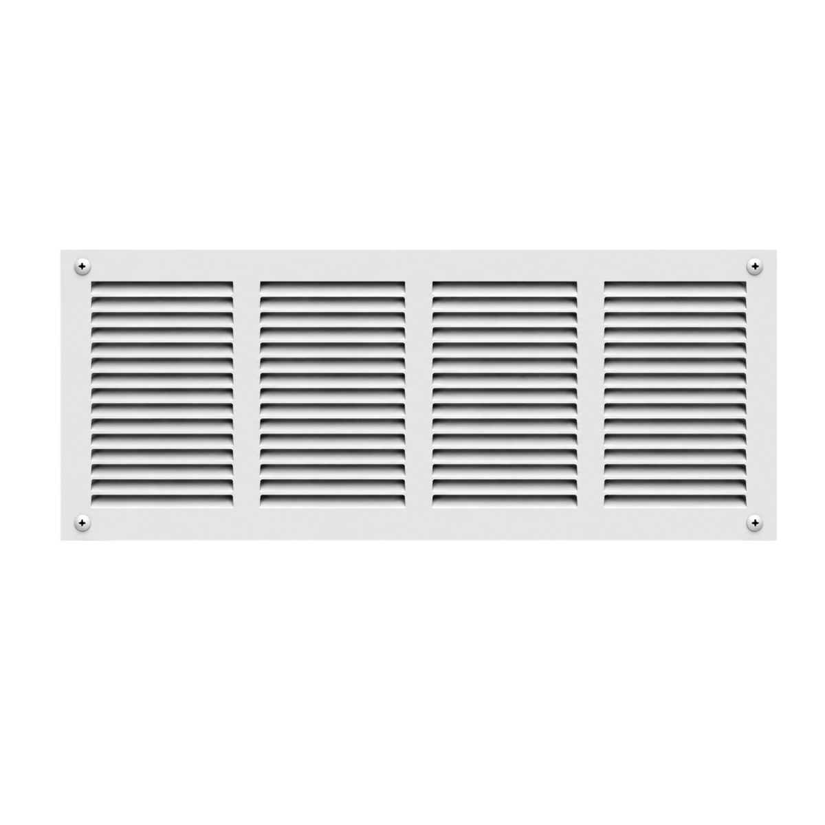 16" x 8" white steel air return grille with horizontal slats for sidewall and ceiling HVAC vent.
