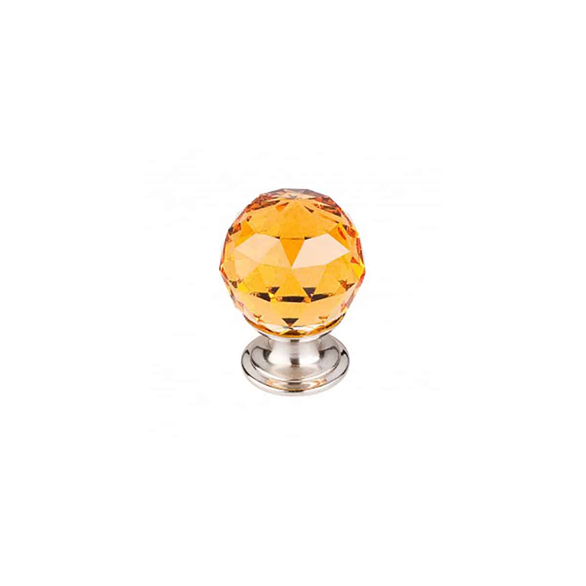 Amber Crystal Knob 1-1/8 Inch