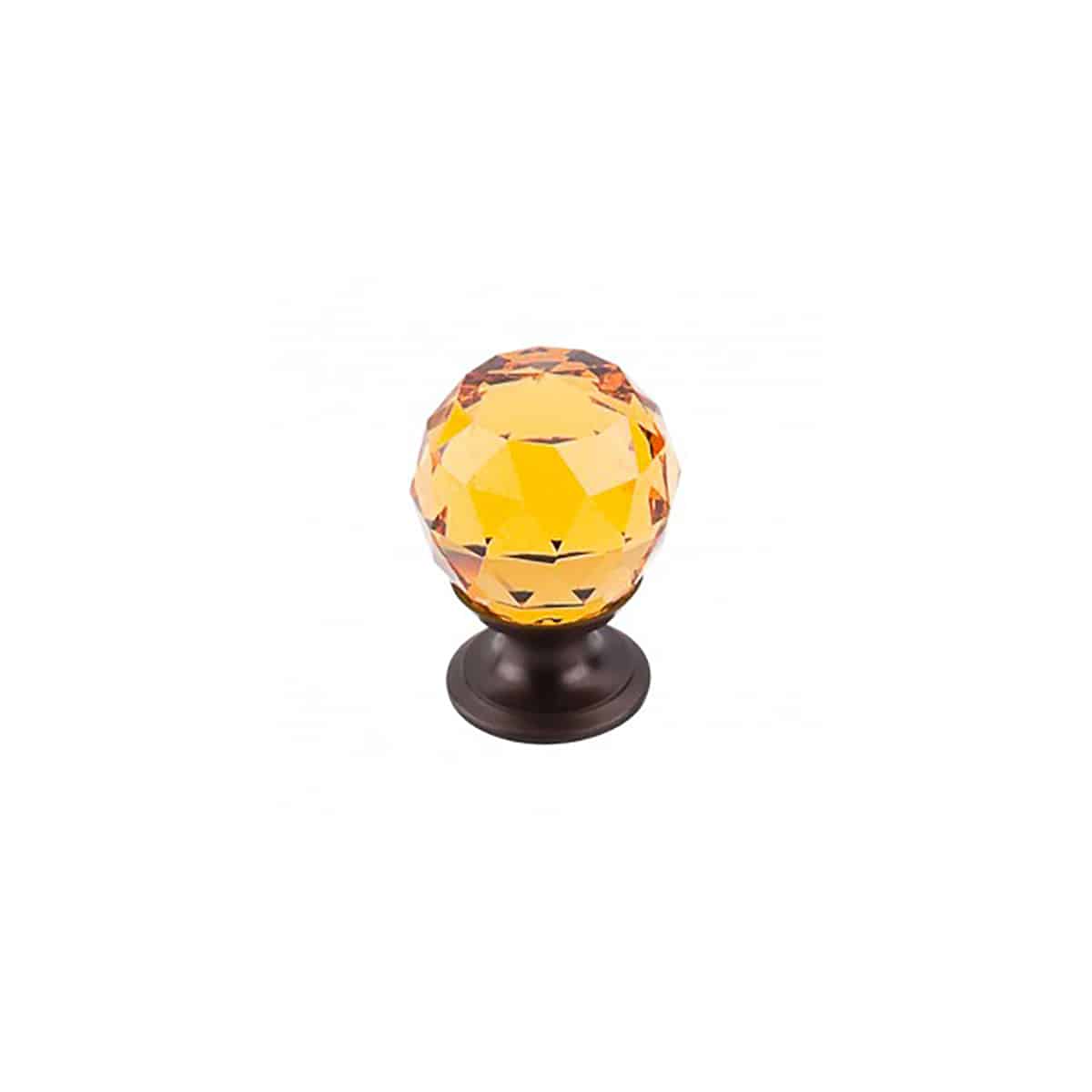Bouton en cristal ambré 1-1/8 po
