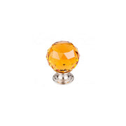 Amber Crystal Knob 1-3/8 Inch