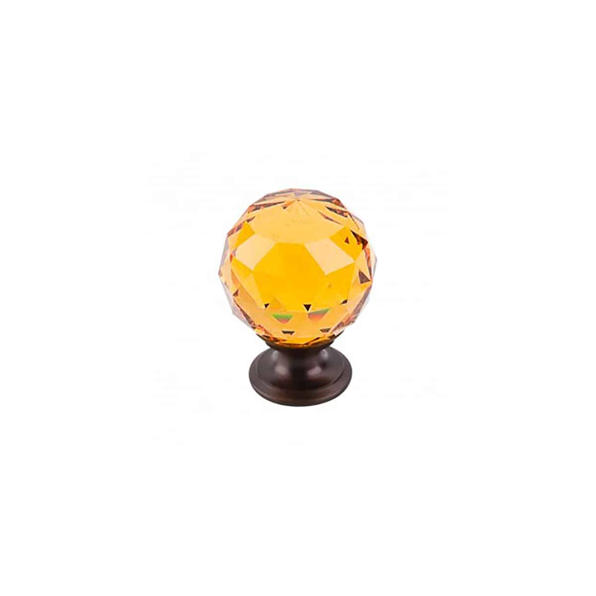 Amber Crystal Knob 1-3/8 Inch