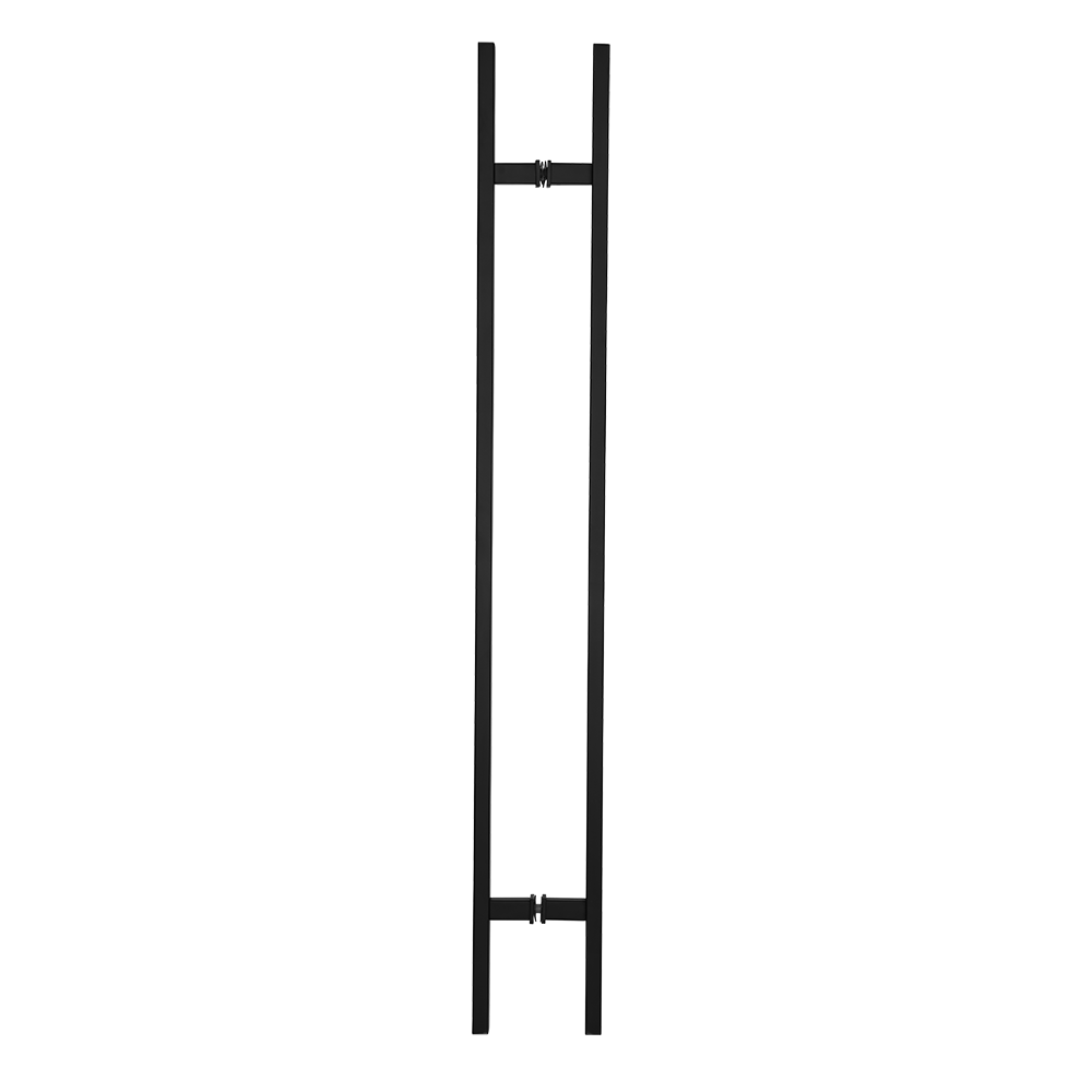 24" Back-to-Back Entry Door Pull / Push Handle - Rectangle ‘H’ Type, Ladder Style Modern Design | Premium 304 Stainless Steel | Black Matte Finish