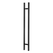 24" Back-to-Back Entry Door Pull / Push Handle - Rectangle ‘H’ Type, Ladder Style Modern Design | Premium 304 Stainless Steel | Black Matte Finish