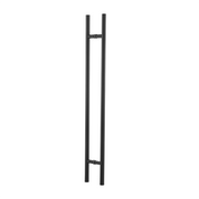 18" Back-to-Back Entry Door Pull / Push Handle - Round ‘H’ Type, Ladder Style Modern Design | Premium 304 Stainless Steel | Black Matte Finish