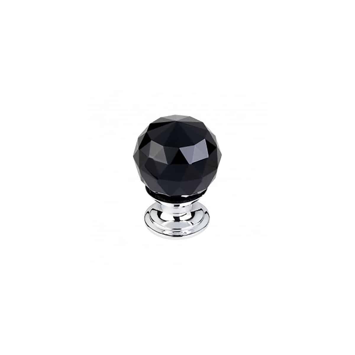 Bouton en cristal noir 1-1/8 po