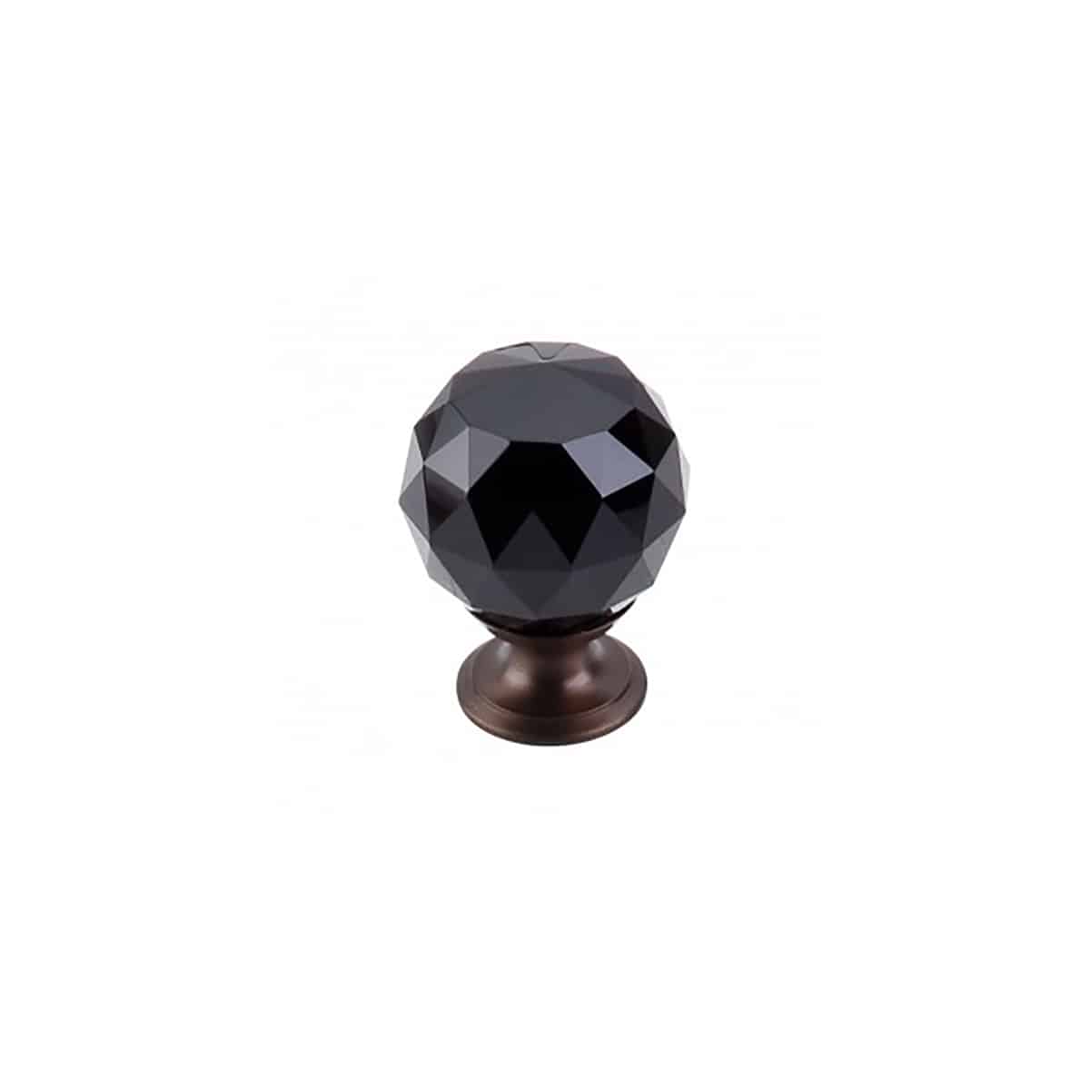 Black Crystal Knob 1-3/8 Inch