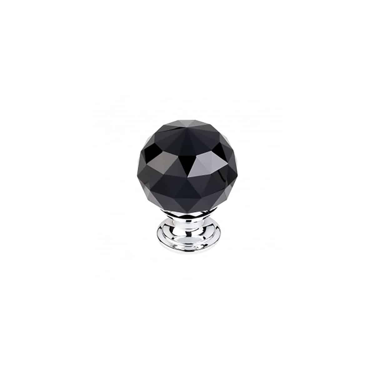Black Crystal Knob 1-3/8 Inch