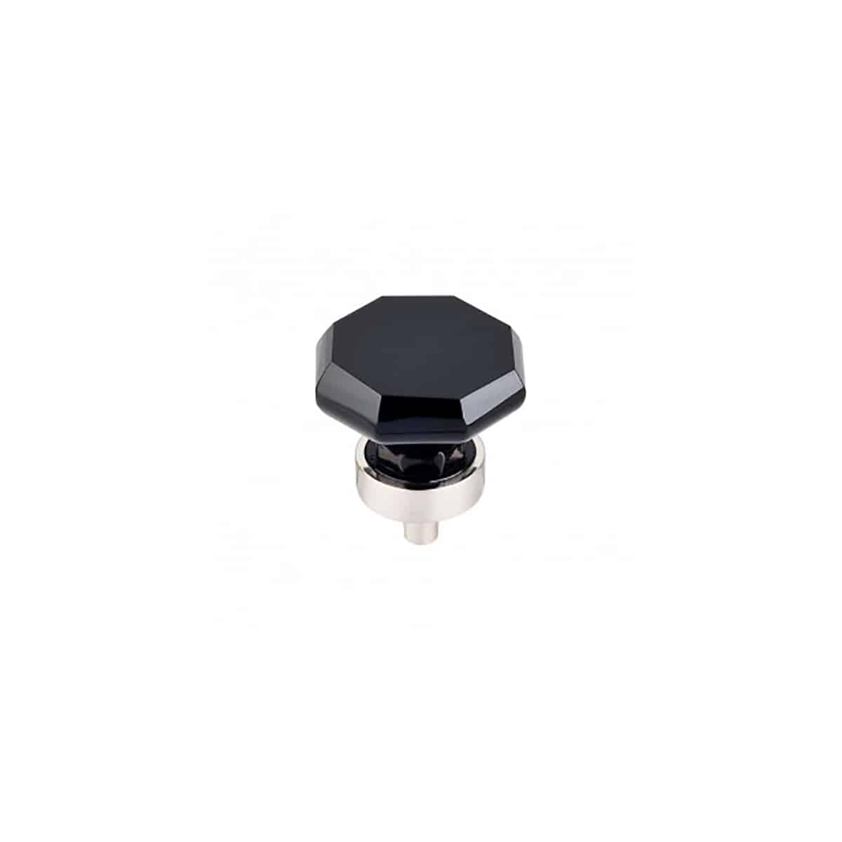 Black Octagon Crystal Knob 1-3/8 Inch