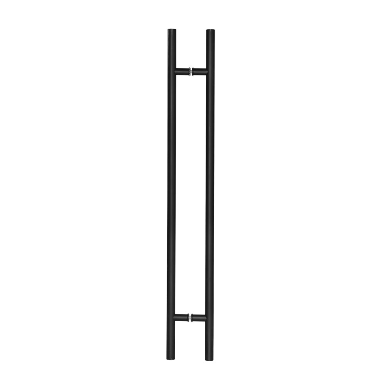 Poignée de porte d'entrée dos à dos de 45,7 cm (18 po) – Modèle rond en « H », style échelle moderne | Acier inoxydable 304 de qualité supérieure | Finition noir mat