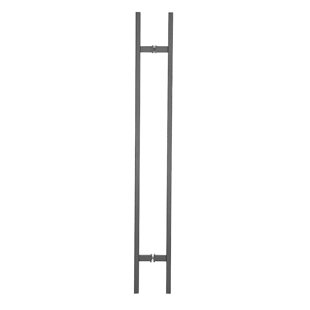 48" Back-to-Back Entry Door Pull / Push Handle - Rectangle ‘H’ Type, Ladder Style Modern Design | Premium 304 Stainless Steel | Black Matte Finish
