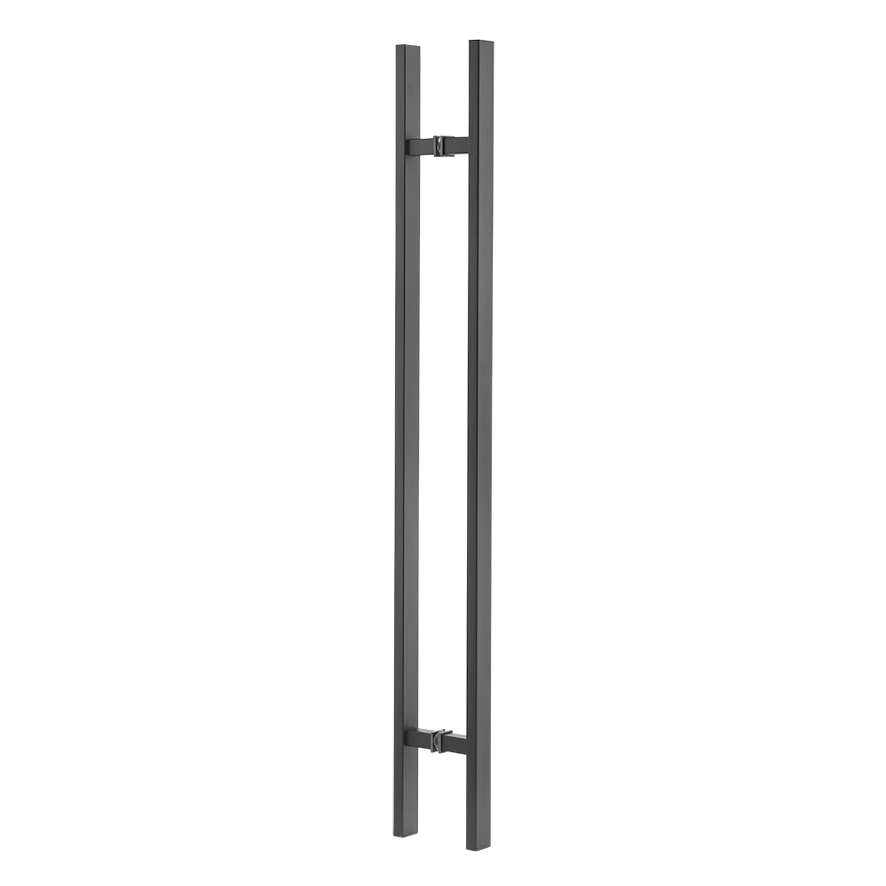 72" Back-to-Back Entry Door Pull / Push Handle - Rectangle ‘H’ Type, Ladder Style Modern Design | Premium 304 Stainless Steel | Black Matte Finish