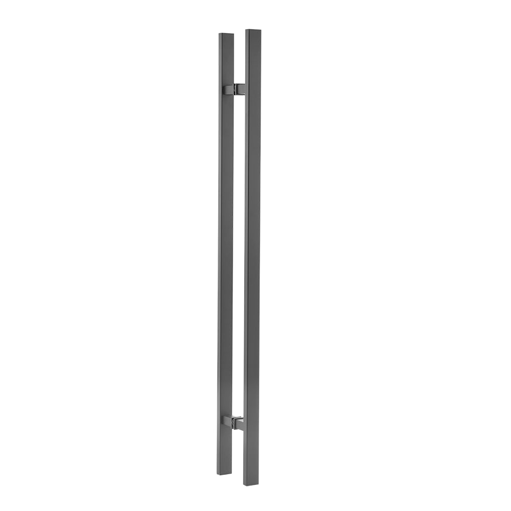 72" Back-to-Back Entry Door Pull / Push Handle - Rectangle ‘H’ Type, Ladder Style Modern Design | Premium 304 Stainless Steel | Black Matte Finish