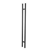 36" Back-to-Back Entry Door Pull / Push Handle - Round ‘H’ Type, Ladder Style Modern Design | Premium 304 Stainless Steel | Black Matte Finish