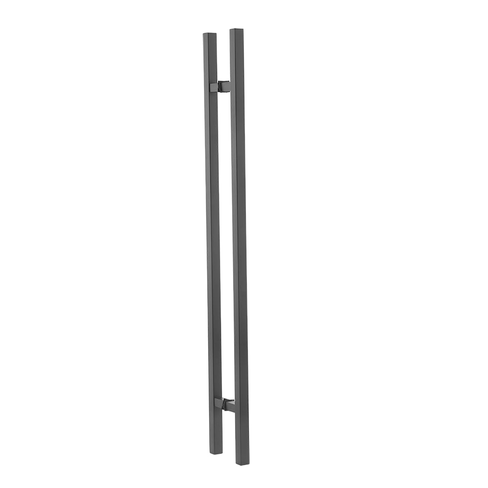 84" Back-to-Back Entry Door Pull / Push Handle - Square ‘H’ Type, Ladder Style Modern Design | Premium 304 Stainless Steel | Black Matte Finish