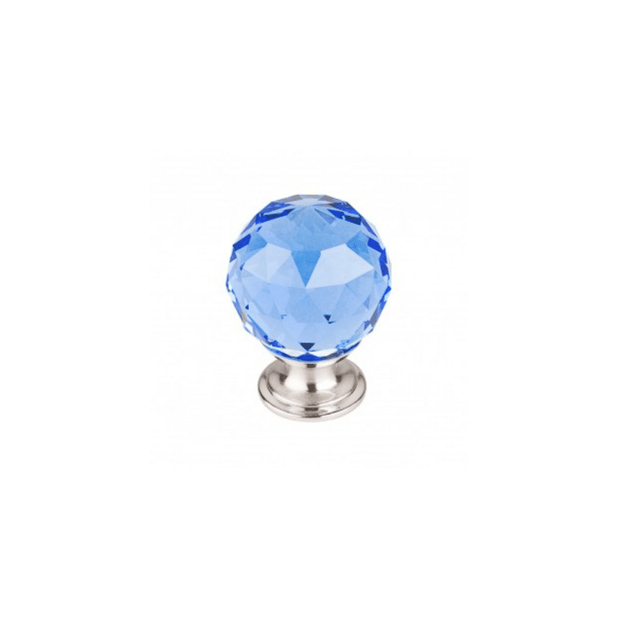 Top Knobs TK124BSN Blue Crystal Knob 1 3/8 Inch-Brushed Satin Nickel