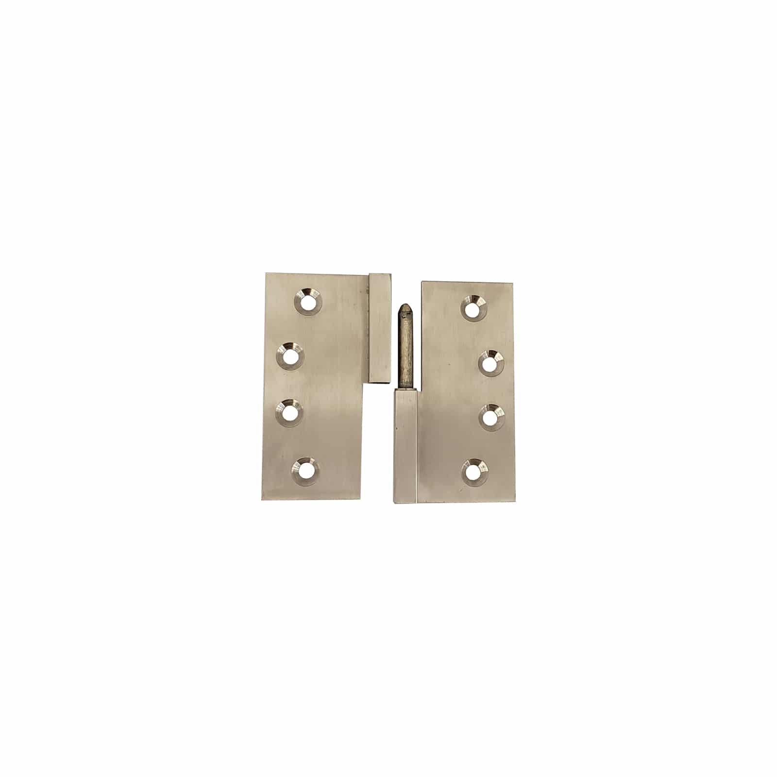 Brass Door Hinges, Lift Off Square - Satin Nickel