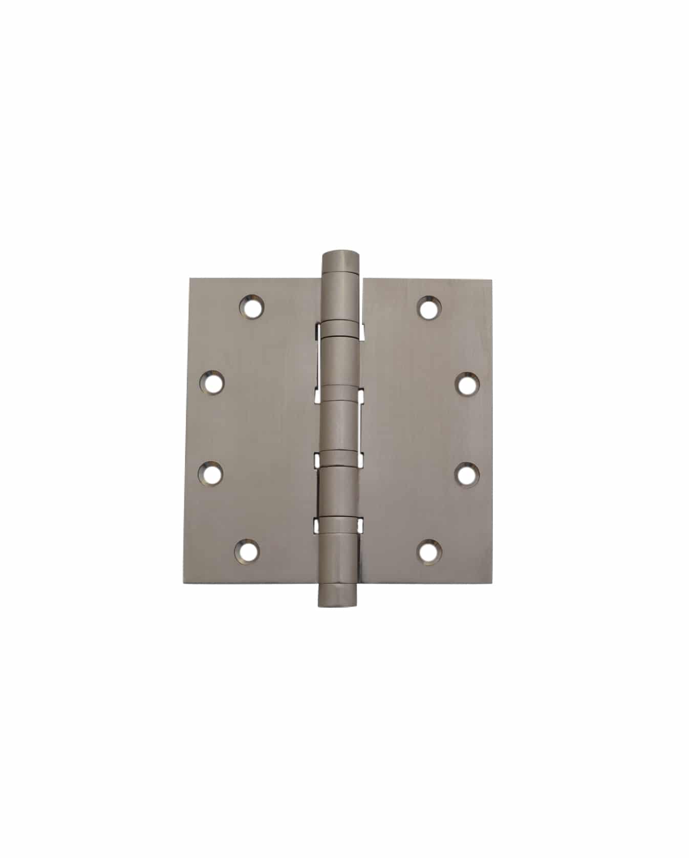 A Prima Decorative Hardware heavy-duty door hinge with eight screw holes, four per side, is displayed against a plain white background.