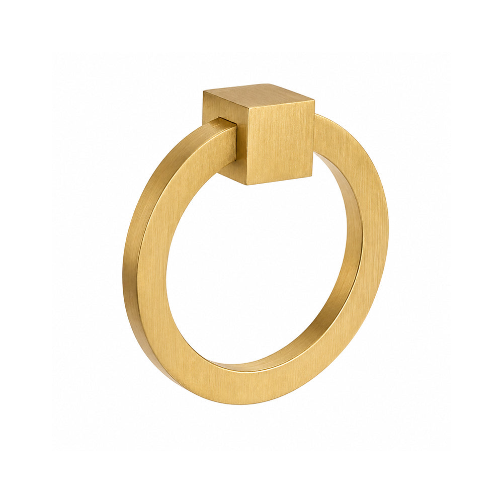 2" Round Cabinet Drop Ring Pull – Solid Brass Hanging Style