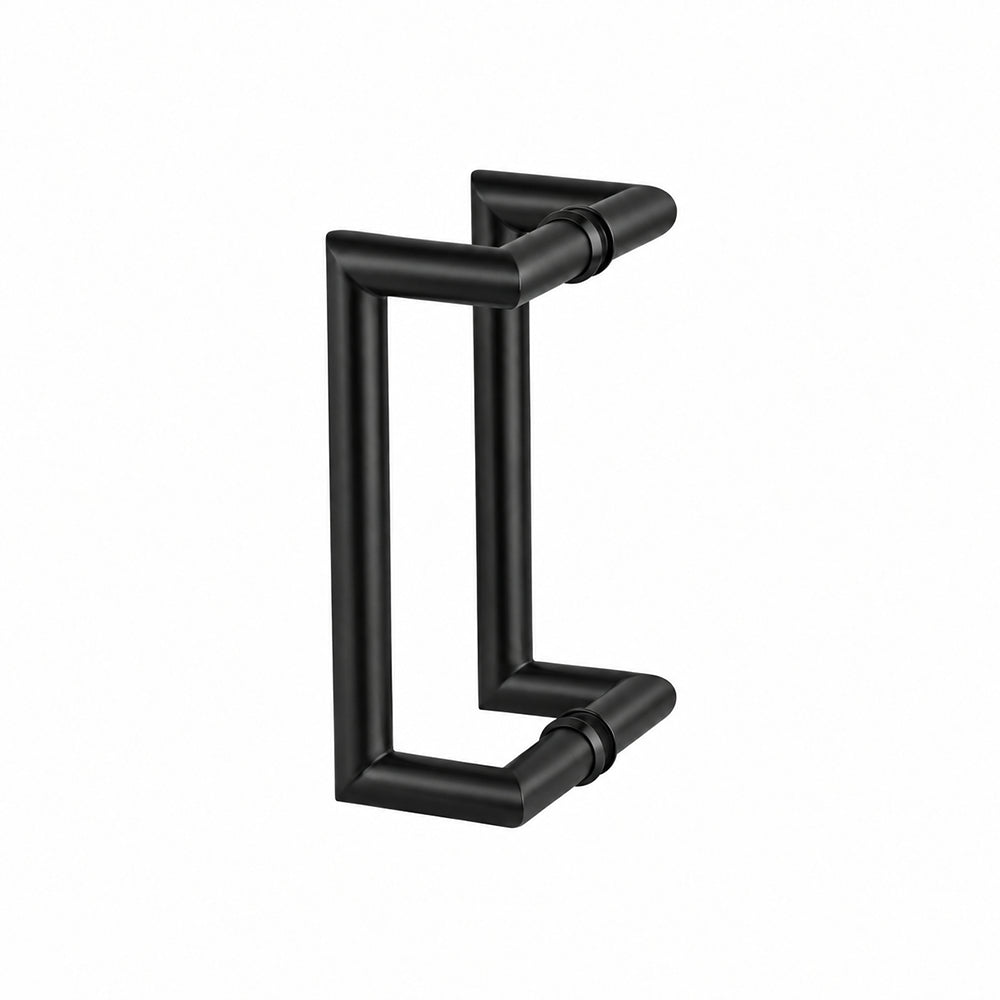 8" C2C Round Offset Shower Door Pull Handle | Back-to-Back Stainless-Steel C-Style Handle